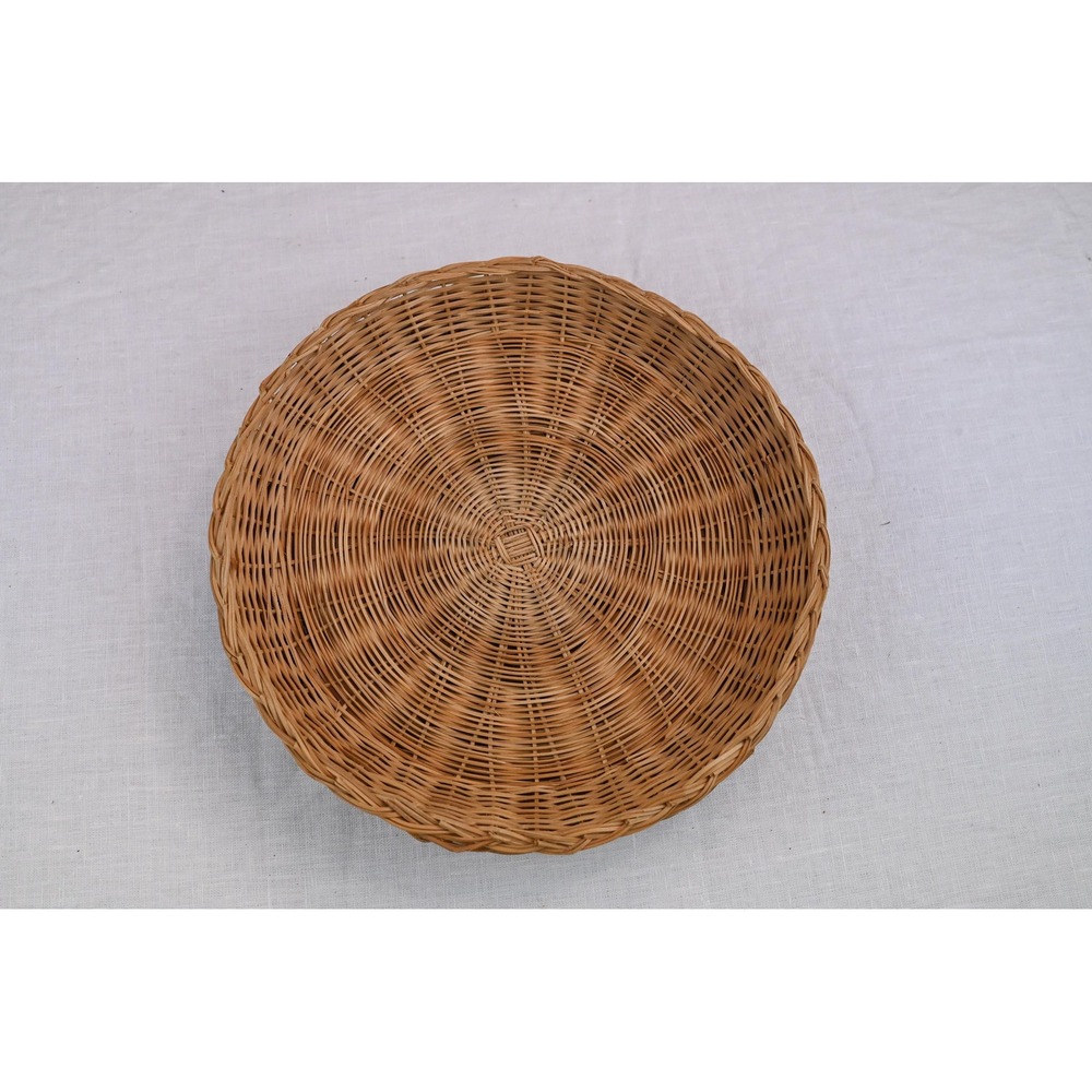 Vintage Boho Rattan Wicker Woven Chargers Plate Holders Set of 4 Brown 8in